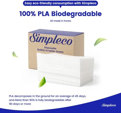 ספוג צלחת Simpleco עם סבון כלים-ספוגי גיליון על בסיס צמחים לכלים המוסדרים בחומר ניקוי-ספוג מראש עם חומר ניקוי-מתכלה וניתן לקומפוסט-50