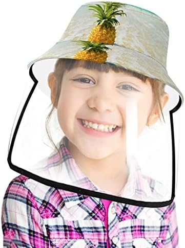 כובע מגן למבוגרים עם מגן פנים, כובע דייג כובע אנטי שמש, חיה מצוירת של פרחי פרחים עצליים