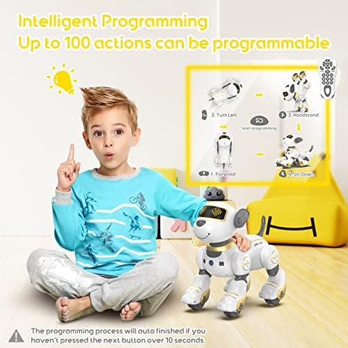 צעצוע של כלבי רובוט שלט רחוק של סונומו לרובוט לילדים, גור רובוטי לתכנות, צעצוע כלבים של רובוט פעלולים אינטראקטיביים חכמים לילדים