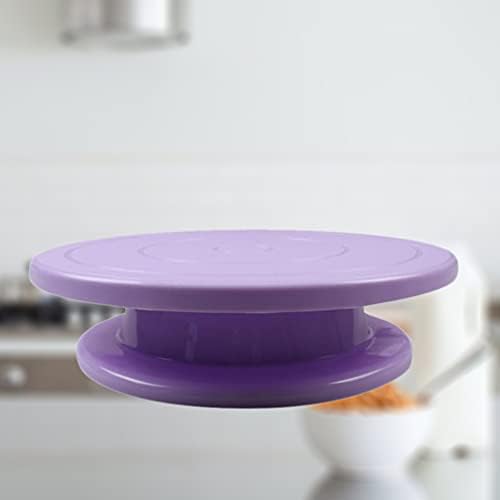 עוגת פלסטיק דוכן עוגות קישוט פטיפון באופן ידני מסתובב עגול צורת עוגת פטיפון אפיית כלים