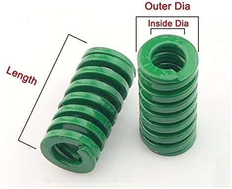 קפיצי דחיסה מתאימים לרוב התיקונים I 1 pcs דחיסת עובש קפיץ קוטר חיצוני 20 ממ בקוטר פנימי 10 ממ קפיץ הטבעה כבד ירוק,