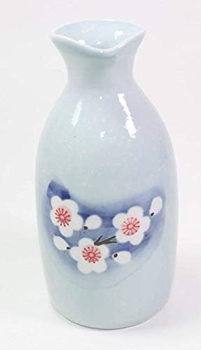 פרח לבן בהיר פרח חרסינה יפנית סט עם 4 כוסות 1 דקנטר/בקבוק/קפה