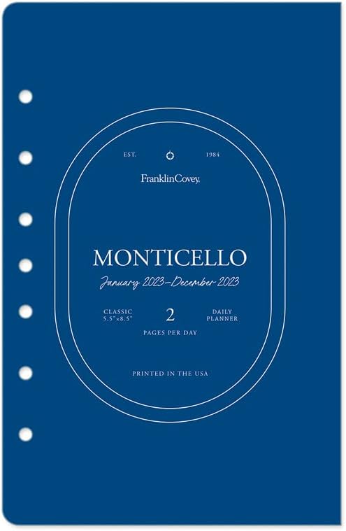 פרנקלינקובי-מונטיצ ' לו קלאסי שני עמודים ליום מתכנן טבעת-ינואר 2023-דצמבר 2023