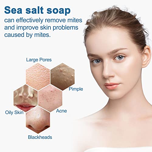 1 יחידות בעבודת יד ים מלח סבון עיזים חלב מנקה עבור פנים יבש וטבעי שמנוני עור, פצעון נקבוביות הסרת אקנה טיפול לחות פנים טיפול