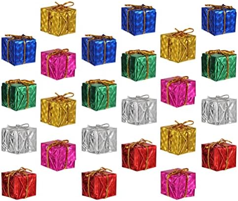TERDYCOCO 30 PCS עץ חג המולד קופסת מתנה קופסת מתנה פסטיבל DIY תליונים סגנון חג המולד סגנון