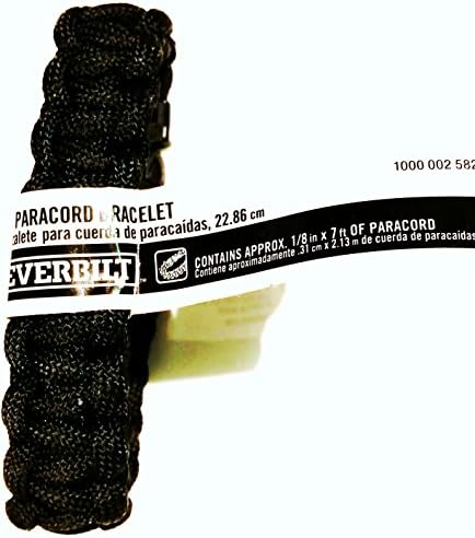 צמיד Paracord שנבנה כל פעם, 9 אינץ, שחור