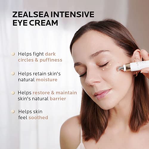 קרם עיניים קפאין ZEALSEA, 4in1 טיפול בסרום עיניים אנטי אייג'ינג לעיגולים כהים, נפיחות, מתחת לשקיות עיניים וקמטים,