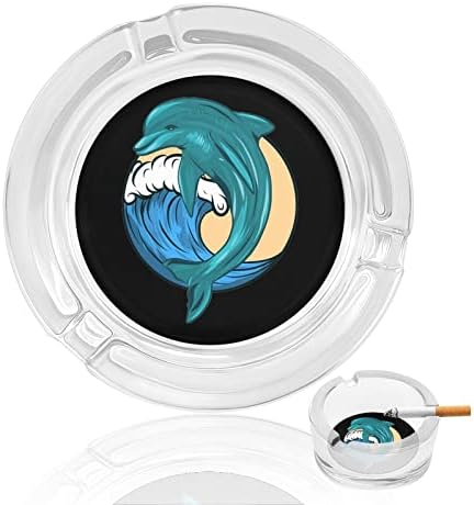 דולפין ים מעוצב להפליא מאפרות זכוכית עבות
