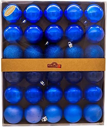 60 ממ קישוטים לכדור כחול אטום 60 ממ, סט 30 חלקים