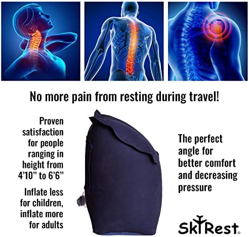 Skyrest® מתנפח צוואר מנוחה מנוחה כרית נסיעות - ניידים עיצוב פטנט מכניסים כריות למטוסים אוטובוסים מכוניות רכבות