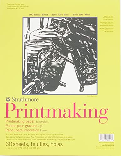 Strathmore 300 סדרה כרית נייר הדפסה, דבק Bound, 18x24 אינץ ', 30 גיליונות - נייר אמנים למבוגרים וסטודנטים - הדפסת חסימות,