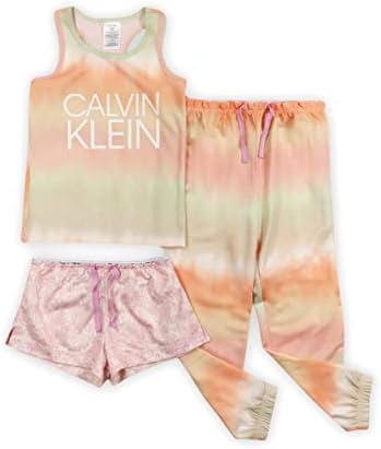 גופיית בגדי שינה של בנות קלווין קליין ומכנסי פיג 'מה וסט שינה של מכנסי פיג' מה