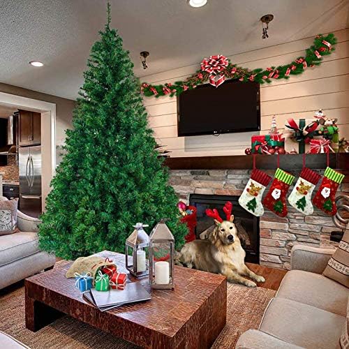 עץ חג המולד המלאכותי של יומו, עץ אורן PVC עץ חג המולד מוצפן עם מעמד מתקפל מתכת, קל להרכבה-ירוק 400 סמ