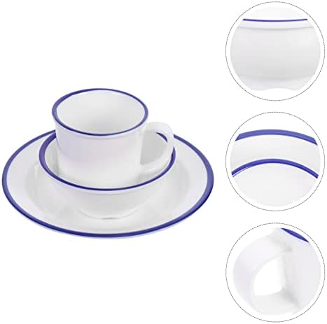 כלי אוכל לבן DOITOOL סט כלי אוכל מלמין מכשירים כלי אוכל בלתי ניתנים לשבירה עם קערות צלחות וכוסות שתייה כלי שולחן קמפינג