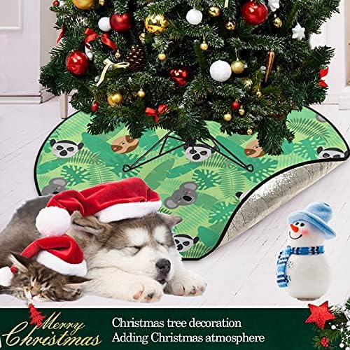 Visesunny חמוד עצלן קואלה פנדה חיה טרופית מחצלת עץ חג המולד לקישוטים למסיבות חג חווה בית עץ עץ עץ מחצלות לחג המולד