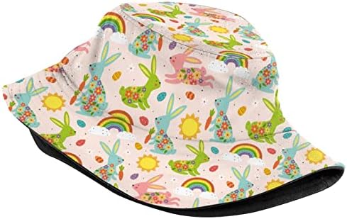 ארנב פסחא וביצים כובע דלי כובעי נסיעה אריזית חוף כובע שמש כובע דיג שוליים לנשים בנות גברים בנים