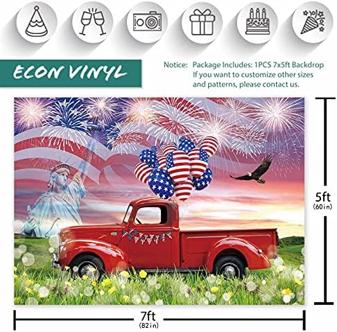עונתווד 7 * 5 רגל 4 ביולי רקע יום העצמאות ותיקי פטריוטים דגל אמריקאי משאית נשר צילום רקע ארהב חופש זיכרון לאומי