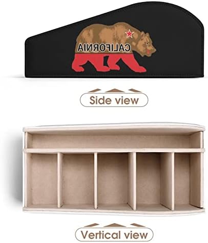 דוב קליפורניה דוב שלט רחוק קופסת מארגן עור PU עם 6 תאים קופסת אחסון לחדר שינה בסלון
