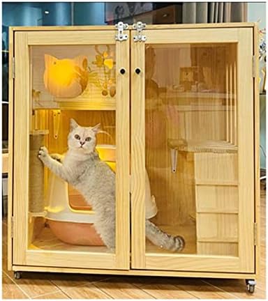 טומיאוס חתול בית חתול וילה שלוש קומות חתול בית חתול תצוגת ארון חתול מחמד כלוב, יכול להכיל חיות מחמד בתוך 10