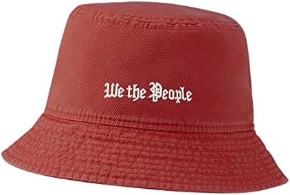 כובע דלי של Lexiuyibai לגברים נשים אנחנו האנשים רקומים כותנה כותנה כותנה כותנה