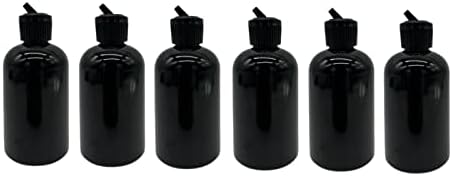 חוות טבעיות 4 גרם שחור BOSTON BPA בקבוקים חופשיים - 6 מכולות ריקות למילוי ריק - שמנים אתרים מוצרי ניקוי - ארומתרפיה