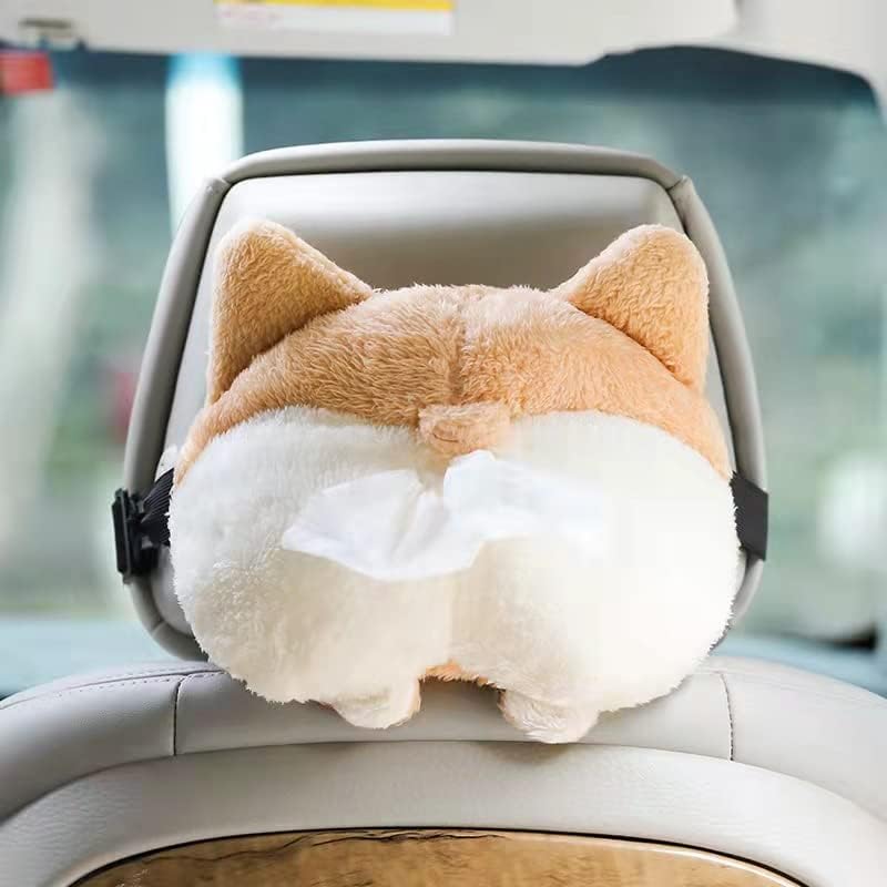 Nd Corgis רכב ממולא קופסת מגבת נייר לרכב לכלב וחתול