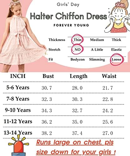 בנות ללא שרוולים שמלת הלטר מזדמן קיץ פום פום זורם עניבת מותניים אונליין שמלה קיצית עבור 4-12 שנים