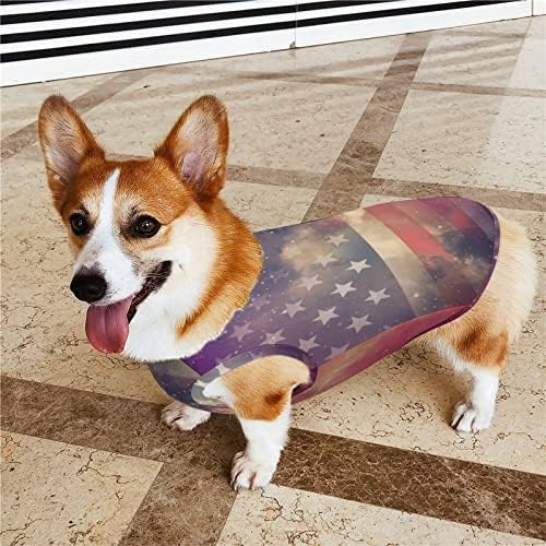 דגל גלקסי אמריקאי סוודר כלב סוודר סווטשירט בגדים של כלבים וחתולים בינוניים קטנים 2xl