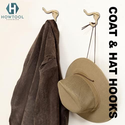 Howtool Coat Hat Hat עיצוב עתיק עם ברגים מצופה פליז, 5 חבילה