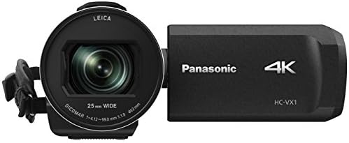 Panasonic Panasonic HC-VX1 4K מצלמת וידיאו, עדשת Leica Dicomar 24X, חיישן BSI 1/2.5 , שלוש מערכות ייצב O.I.S.