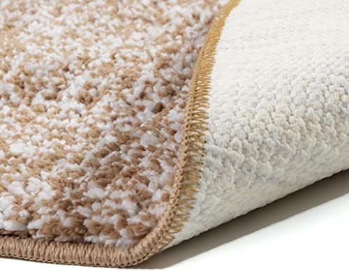 סופר אזור שטיחים אמבטיה מחצלת רך מיקרופייבר החלקה עמיד ומהיר ייבוש בז '/ לבן מלבן 2 'איקס 5'