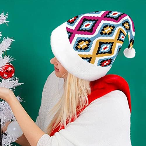 צבעוני אתני מרקם חג המולד כובע רך קטיפה סנטה כובע מצחיק כפה עבור חג המולד לשנה חדשה חגיגי מפלגה
