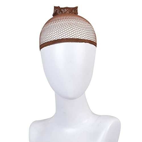 6 יחידות של חבילה טבעי עירום פאות כובע לשיער, כהה חום רשת פאת כובעי עבור שחור נשים