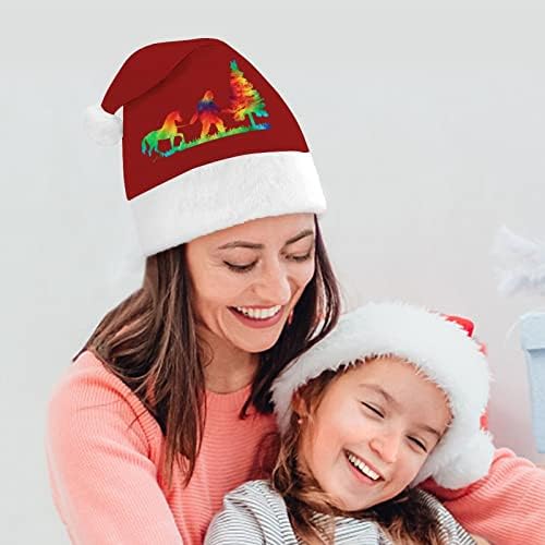 עניבה לצבוע ביגפוט חד קרן עב ם חג המולד כובע סנטה כובע עבור יוניסקס מבוגרים נוחות קלאסי חג המולד כובע עבור מסיבת