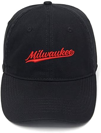 גברים של בייסבול כובעי מילווקי עיר-ווי רקום אבא כובע שטף כותנה כובע
