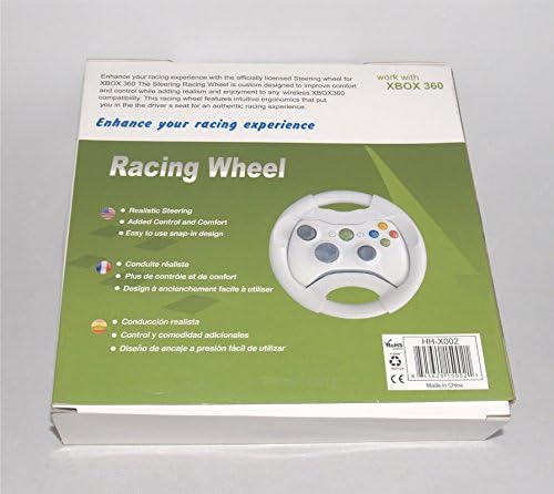 בקר גלגל מירוץ מפלסטיק ל- Xbox 360 לבן