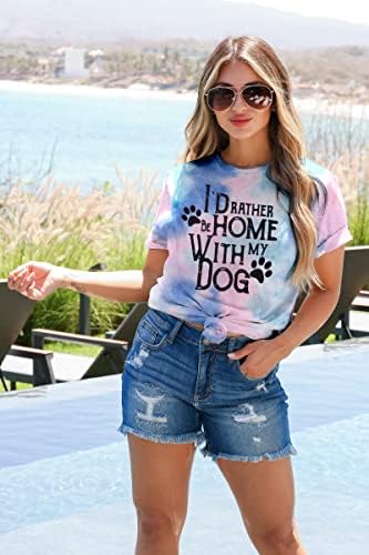 כלב אמא חולצות לנשים מצחיק כלב כפה גרפי הדפסת קצר שרוול או צוואר אמא חולצה