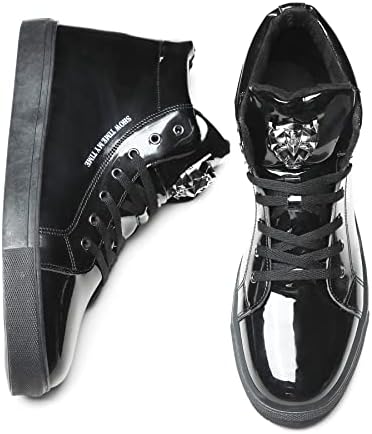 Sneabers Sneakers של IGXX Punk Celeds Loots לגברים מסמרת מתכת גבוהה עם נעלי כדורסל גבוהות גבוהות ביותר לנעלי קישוט מתכת