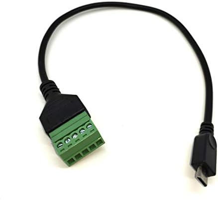 Qaooquda USB 2.0 זכר ל -5 סיכות מסוף בורג טעינה ללא הלחמה והעברת נתונים ממיר מתאם מתאם כבל הרחבה
