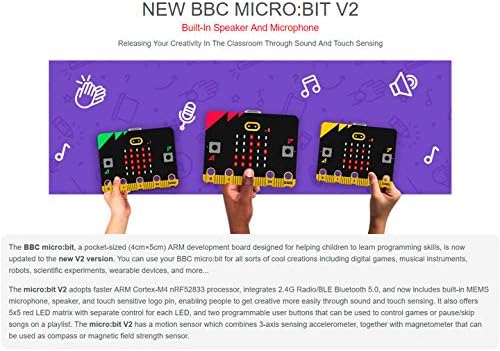 BBC Micro: BIT V2, מהיר יותר Cortex-M4 NRF52833 מעבד רמקול מובנה ומיקרופון, לוגו רגיש למגע משלב 2.4 גרם רדיו/BLE Bluetooth