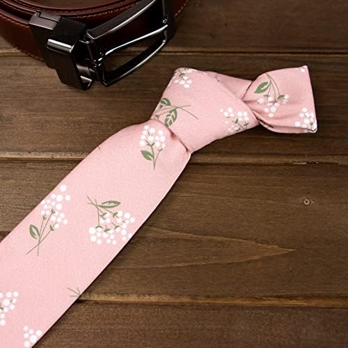 אביב הרעיון של גברים כותנה מודפס פרחוני סקיני עניבה