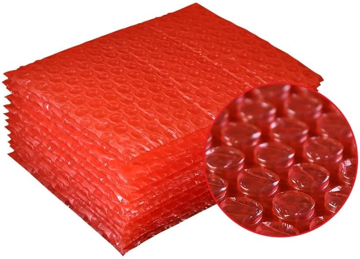 100 מאפקי מעטפה דבקת עצמית שקיות אריזה בועה אדומה PE תיק אריזה אטום-סטטי-זעזועים שקית בועה סרט כפול-תיק בועה-