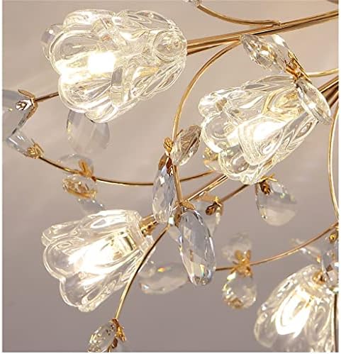 ZSEDP K9 קריסטל בצורת פרח גוון גוון תקרה מנורה LED מסדרון מסדרון סלון חדר שינה מטבח בית קישוט זהב