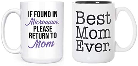 מצחיק אם נמצא במיקרוגל אנא חזור לאמא ואמא הטובה ביותר אי פעם שיבוץ שחור 15oz deluxe ספל תה קפה דו צדדי