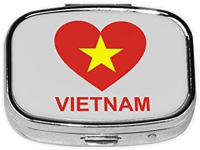 אהבת וייטנאם כיכר מיני גלולת תיבת נסיעות ידידותי נייד קומפקטי גלולת מקרה עם מראה
