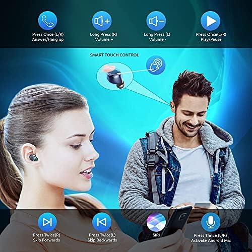Volt Plus Tech Wireless V5.1 Pro אוזניים תואמות ל- Samsung Galaxy A12 IPX3 Bluetooth מגע אטום למים/אטום זיעה/הפחתת