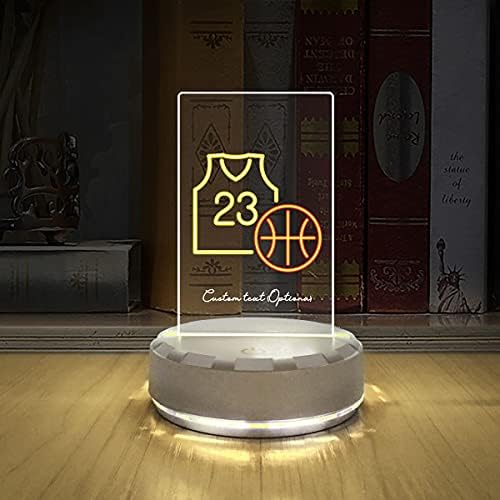 ANCFUN BASKEBALBAGHT GARYSY מספר מנורת שולחן LED, שלט ספורט מותאם אישית, אור LED Light, מתנה לאוהדי כדורסל, עיצוב חדר שינה,