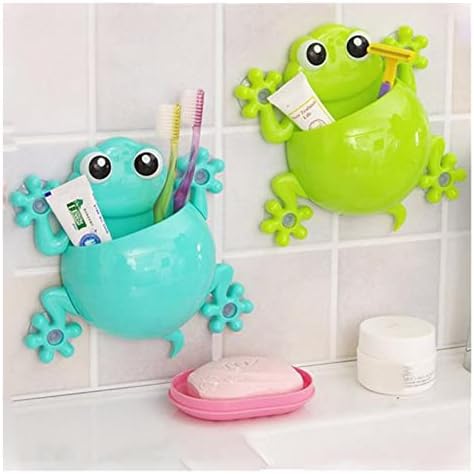 צפרדעים מחזיק חדר אמבטיה בית חמוד קיר הר יניקה כוס משחת שיניים מתלה לאחסון מברשת שיניים מחזיק מחזיק קיר