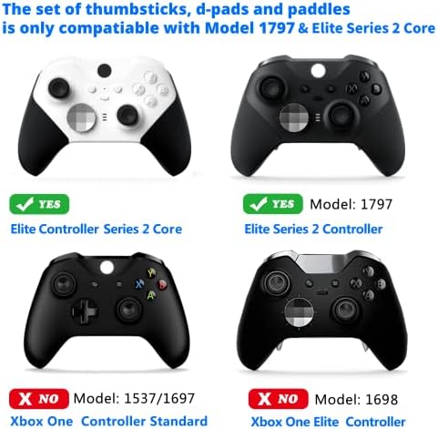 משחקי E-Mods 13 ב 1 מקלות אצבע מתכתיים, כפות D ומשוטים עם כלים לבקר סדרה 2 Elite & Xbox One Elite Series 2 Core