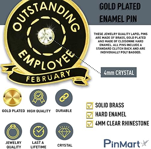 סיכת דש של עובד החודש המצטיין של פינמארט-אמייל מצופה זהב סיכת תגמול ביצועי עובדים-סיכת הכרה והערכה למצוינות